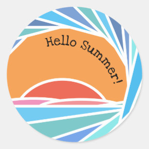 Sunset in Barrel Wave Classic Round Sticker