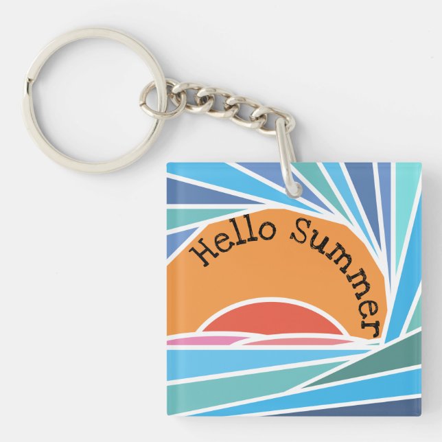 Sunset in Barrel Wave Keychain (Front)