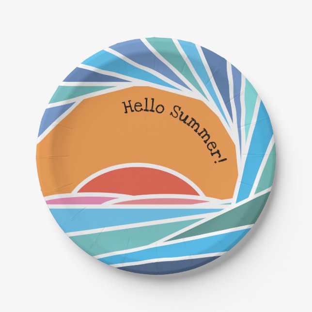 Sunset in Barrel Wave Paper Plate (Front)