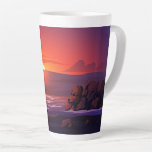 Sunset in beach latte mug