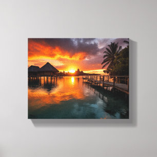 Sunset in Bora Bora Canvas Print