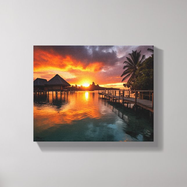 Sunset in Bora Bora Canvas Print (Front)