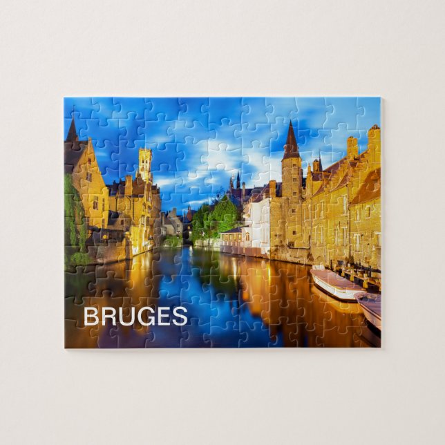 Sunset in Bruges. Belgium Jigsaw Puzzle (Horizontal)
