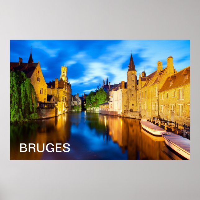 Sunset in Bruges. Belgium Poster (Front)