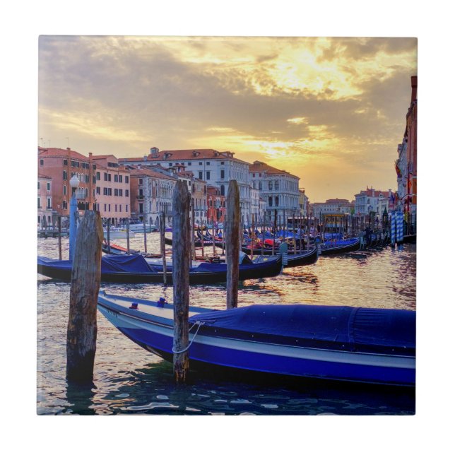 Sunset in Canal Grande Tile (Front)