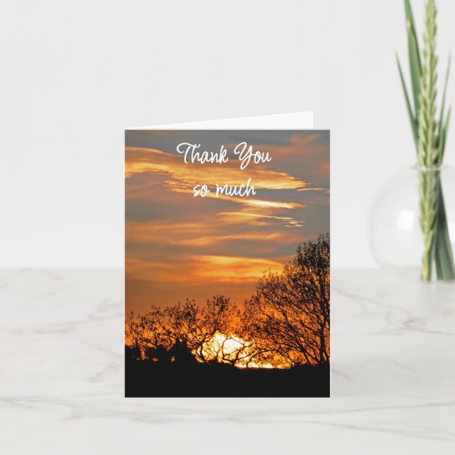 Sunset in Chazelle, France Thank You Card (Front)