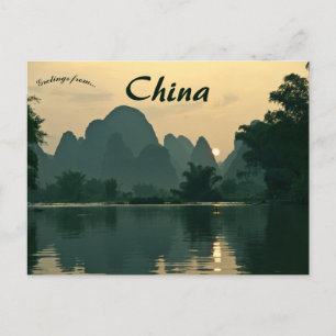 Sunset in China Postcard