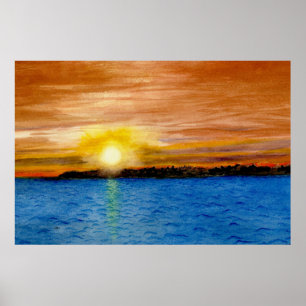 Sunset in Door County, Wisconsin large Poster