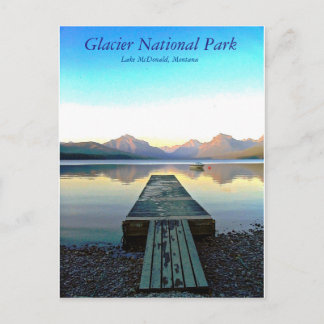 Sunset in Glacier National Park Postcard