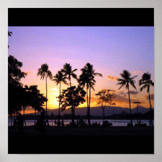 Sunset in Hawaii Poster