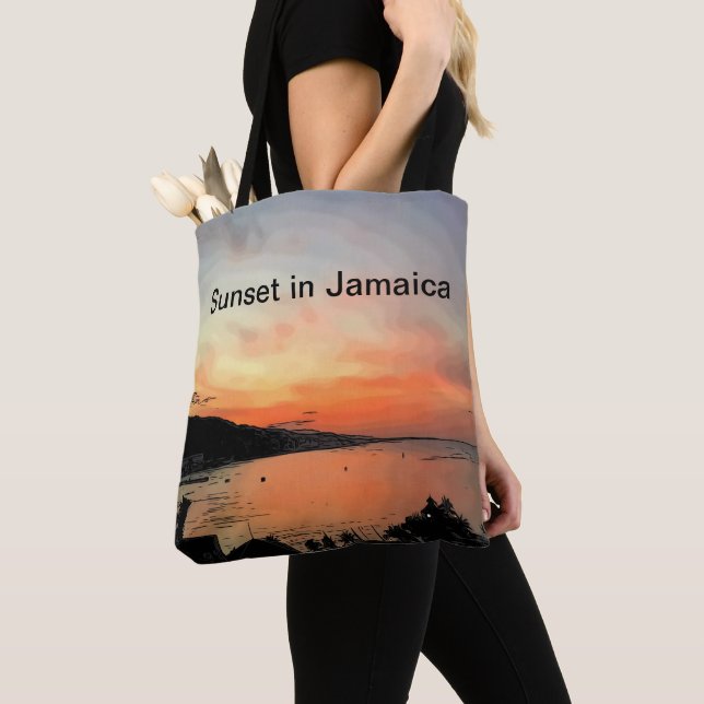 Sunset in Jamaica Tote Bag (Close Up)