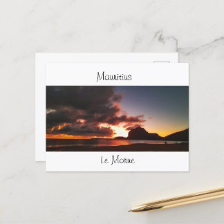 Sunset in Le Morne Mauritius Holiday Postcard