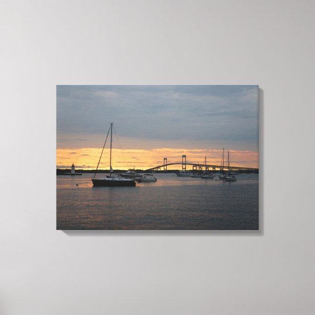 Sunset in Newport, RI - Canvas Print (Front)