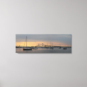 Sunset in Newport, RI - Panoramic Canvas