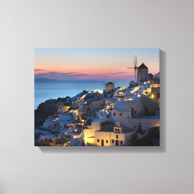 Sunset in Oia Greece Canvas Print (Front)