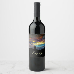 Sunset in paint Food and Beverage Label Set