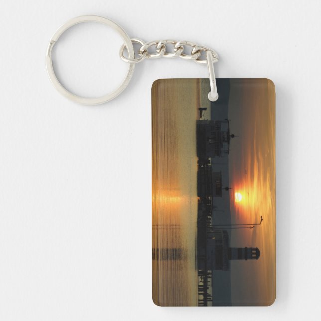 Sunset In Podersdorf Burgenland Keychain (Front)
