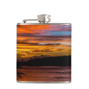 Sunset in Praia, Cape Verde Hip Flask