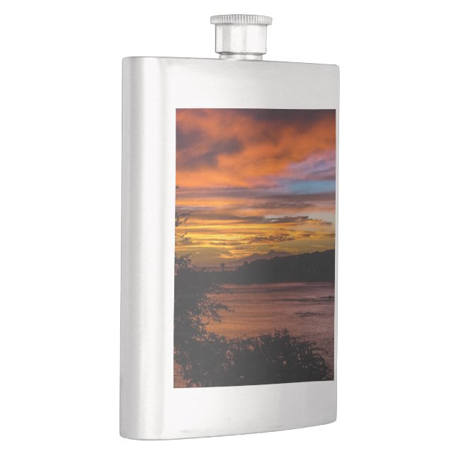Sunset in Praia, Cape Verde Hip Flask (Right)