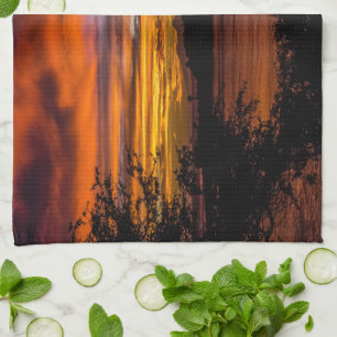 Sunset in Praia, Cape Verde Kitchen Towel