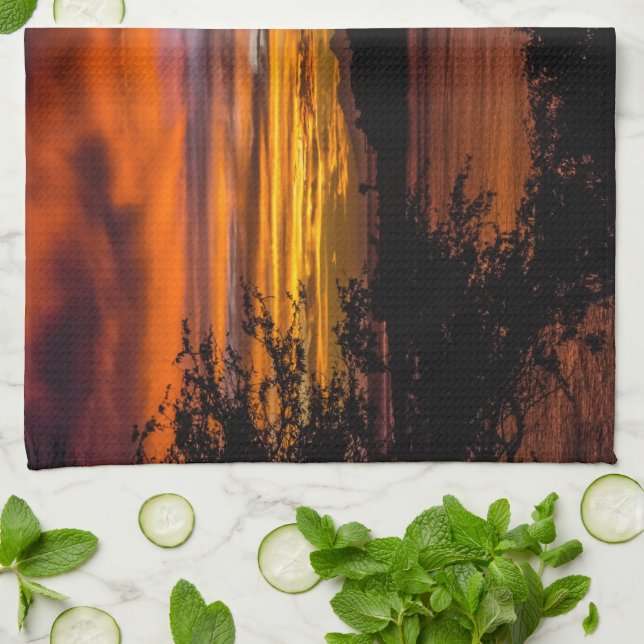 Sunset in Praia, Cape Verde Kitchen Towel (Folded)