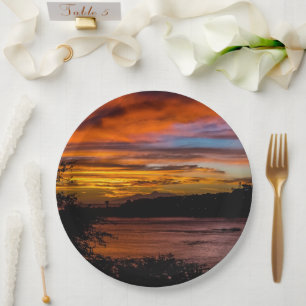 Sunset in Praia, Cape Verde Paper Plate