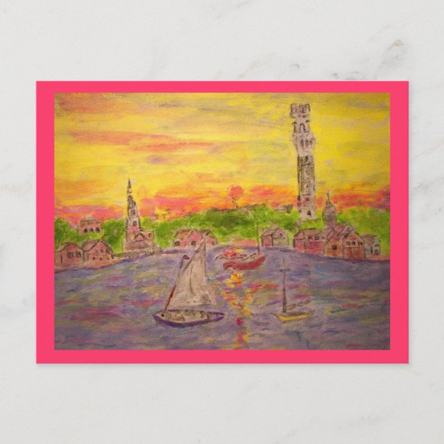 sunset in provincetown Peace On Earth Postcard (Front)