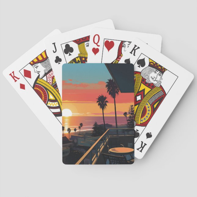 SUNSET IN SANTA MONICA #1 PLAYING CARDS (Back)