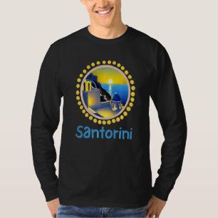 Sunset In Santorini Greece Painting T-Shirt