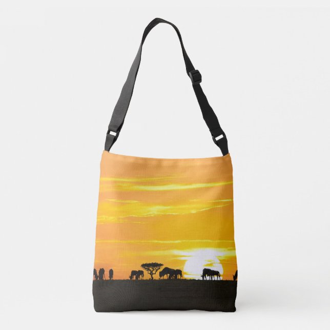 Sunset in Serengeti Crossbody Bag (Back)