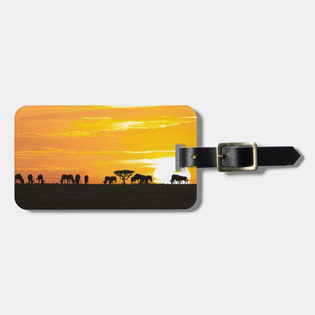 Sunset in Serengeti Luggage Tag (Front Horizontal)