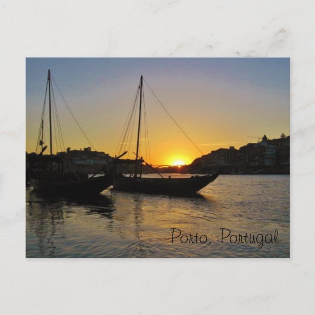 Sunset in Springtime, Porto Portugal Postcard (Front)