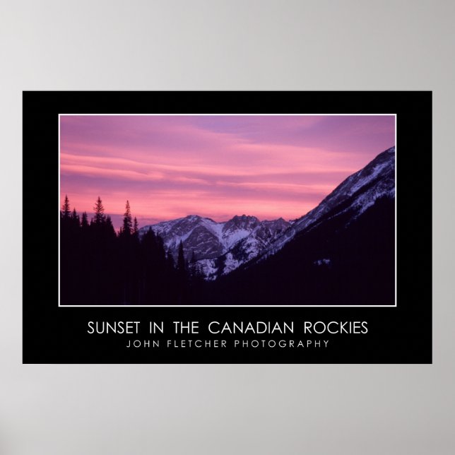 Sunset in the Canadian Rockies Poster w/ borders (Front)