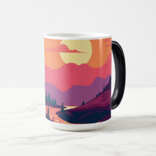 Sunset in the mountains magic mug