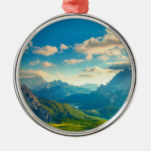 Sunset in the Mountains Metal Ornament
