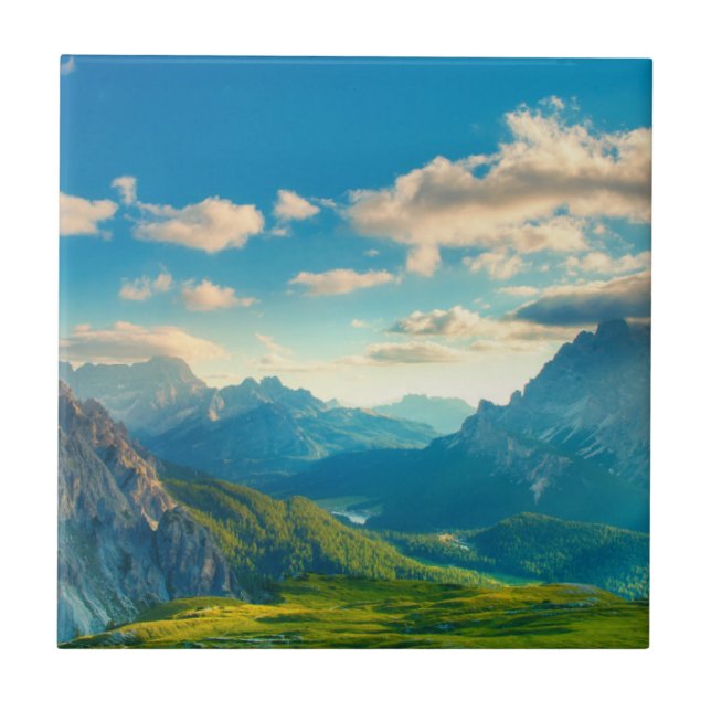 Sunset in the Mountains Tile (Front)