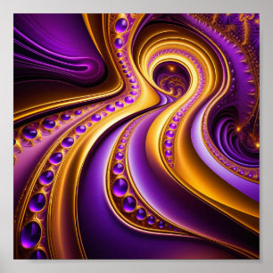 Sunset in the Purple Desert Poster