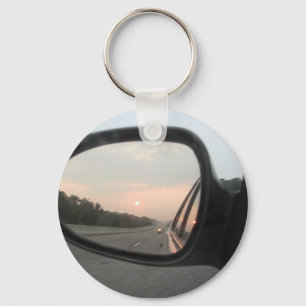 Sunset in the Rearview Mirror Keychain