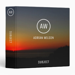 Sunset in the Water Monogrammed Binder
