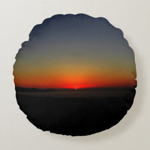Sunset in the Water Round Pillow