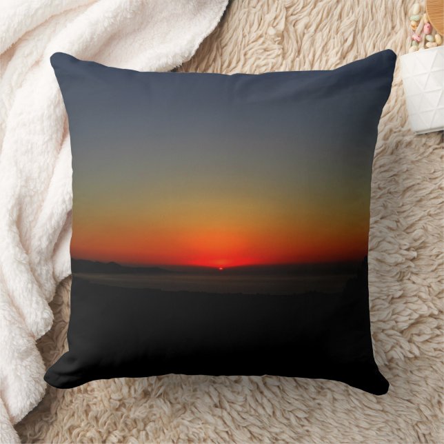 Sunset in the Water Throw Pillow (Blanket)