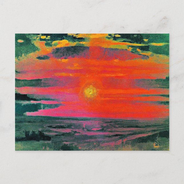 Sunset in the Winter, artwork by Arkhip Kuindzhi Postcard (Front)