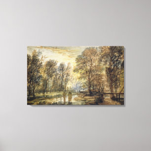 Sunset in the Wood Canvas Print