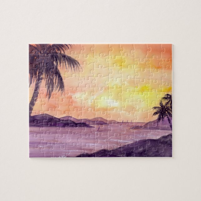 Sunset in Tropics by Farida Greenfield Jigsaw Puzzle (Horizontal)