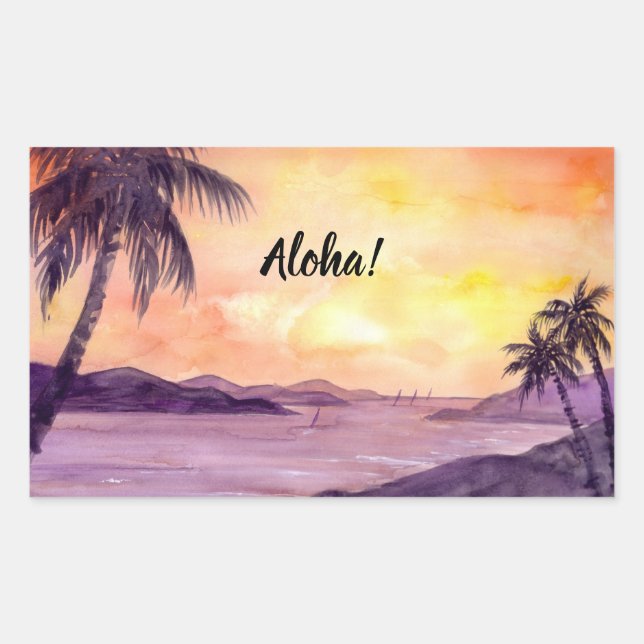 Sunset in Tropics by Farida Greenfield Sticker (Front)