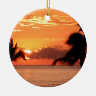 Sunset In Tropics Maui Ceramic Ornament