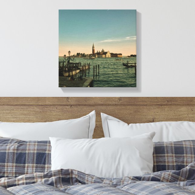 Sunset in Venice  Canvas Print (Insitu(Bedroom))
