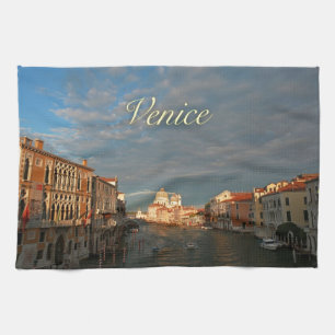 Sunset in Venice Italy Kitchen Towel