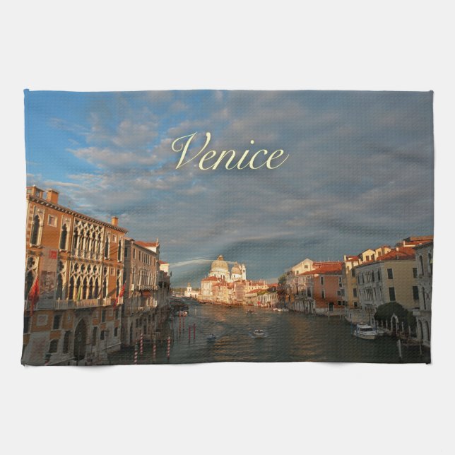 Sunset in Venice Italy Kitchen Towel (Horizontal)