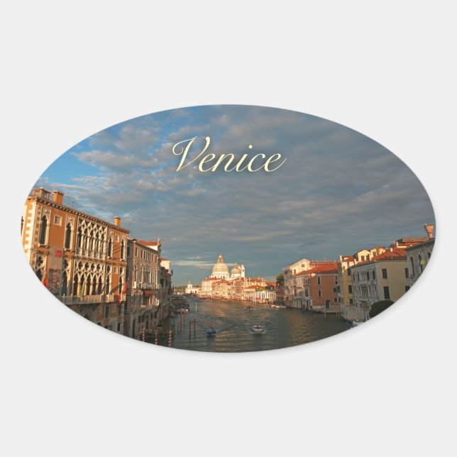 Sunset in Venice Italy Oval Sticker (Front)